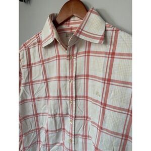 Burberry London Plaid Button Down Long Sleeve Dress‎ Shirt Mens 16-41
